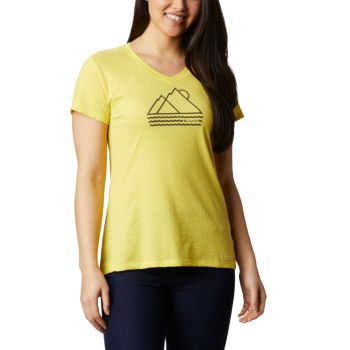 Columbia T-Shirt Dames, Solar Shield Graphic Geel, 29WDOHCTQ